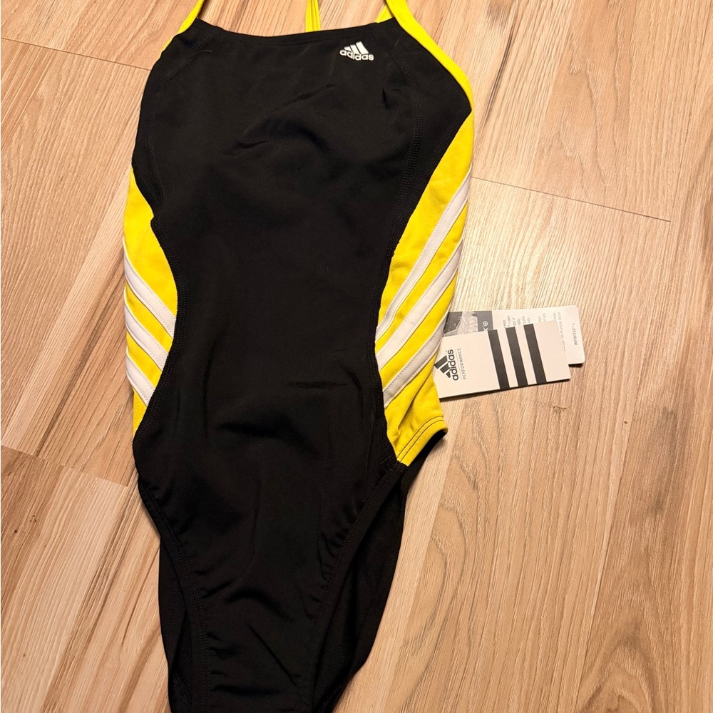 adidas Black and Yellow Performance One-Piece